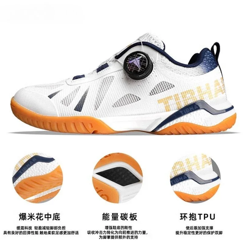 New TIBHAR Straight Button Tab - Table Tennis Shoes 评论和价格